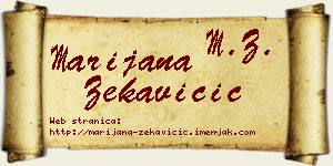 Marijana Zekavičić vizit kartica